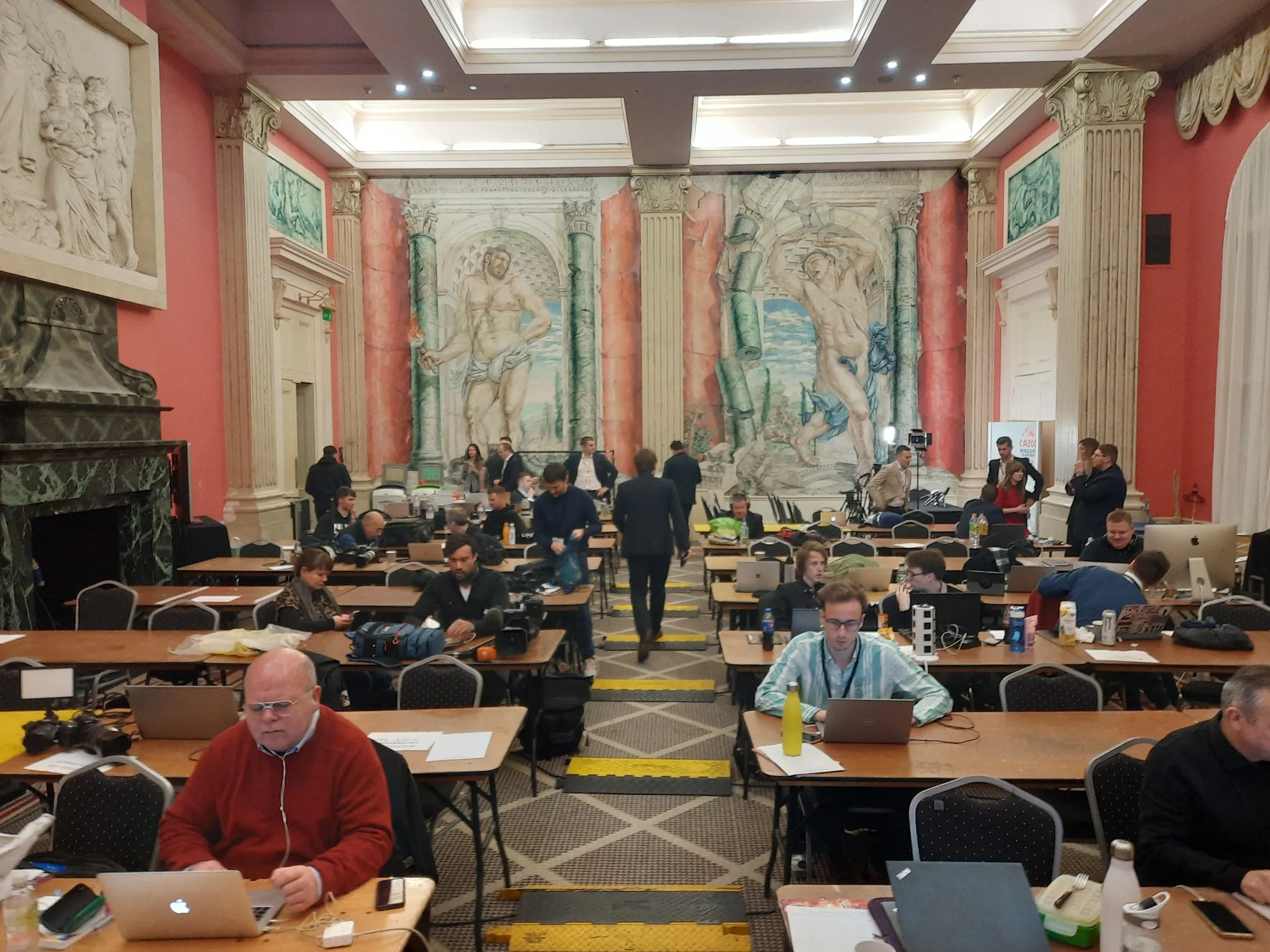 Het perscentrum in Alexandra Palace.