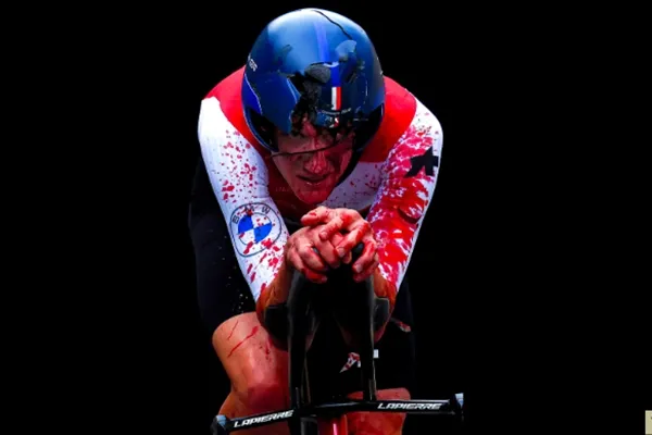 Bloody helmet