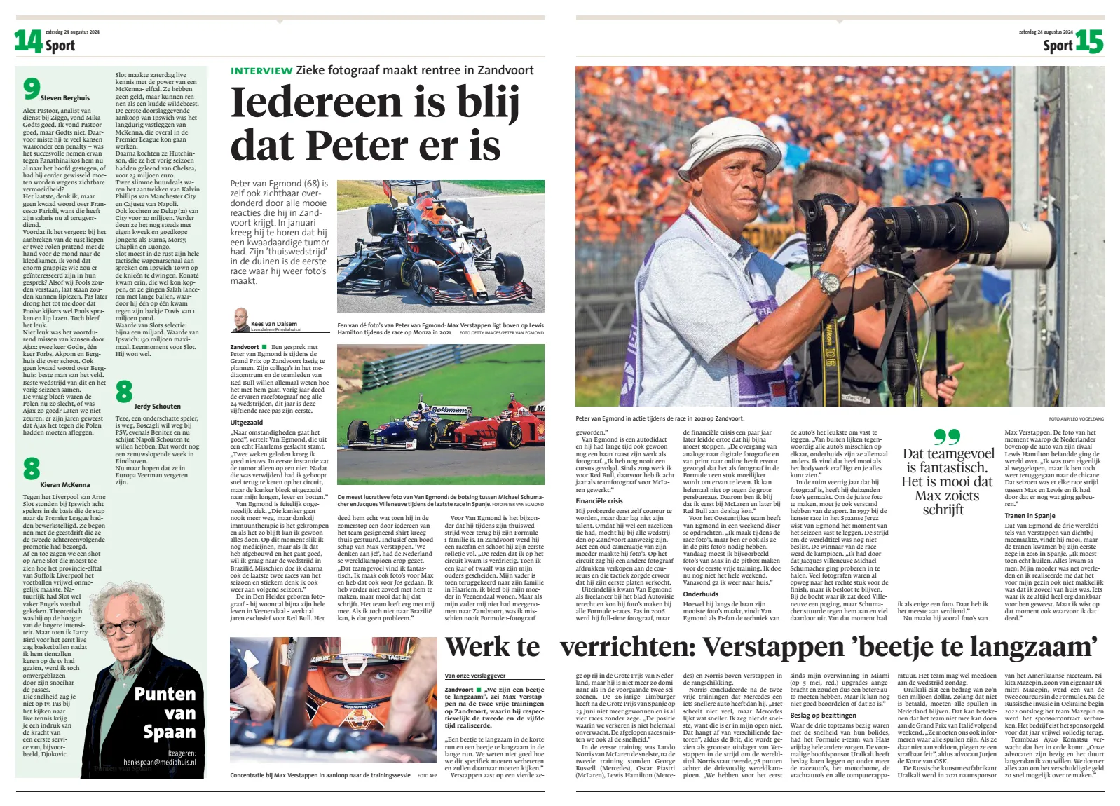 Zieke Peter van Egmond gelukkig weer actief op Zandvoort