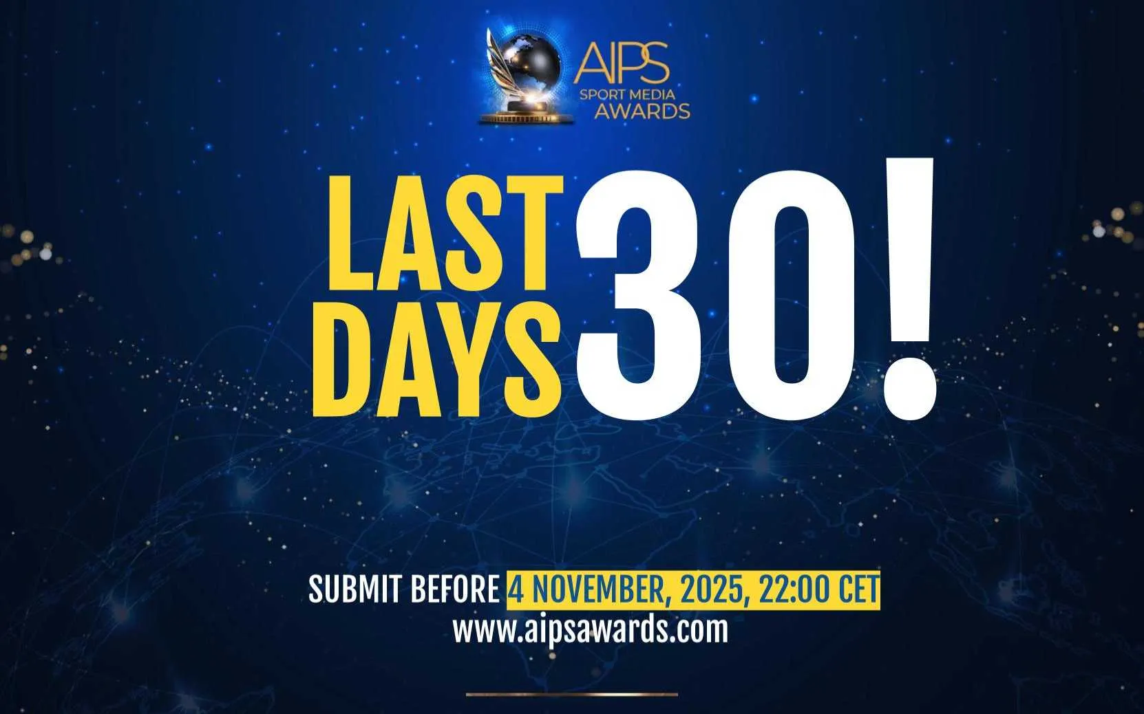 Deadline AIPS Sport Media Awards nadert